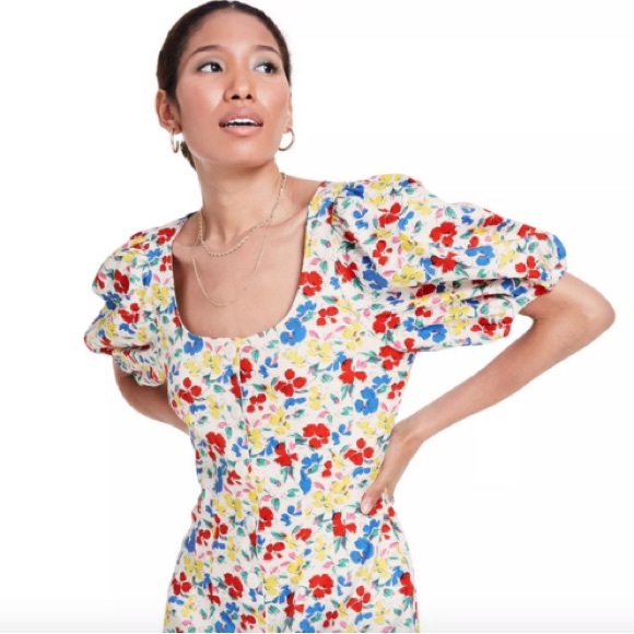 NWT! RIXO for Target floral short puff sleeve button up dress, size 2 - Picture 2 of 13